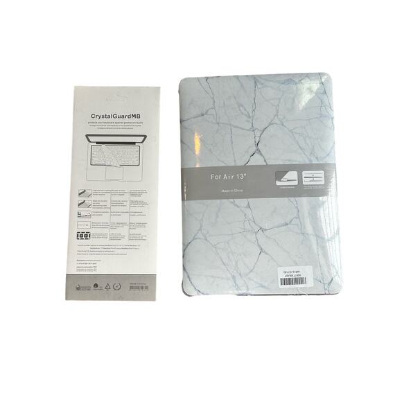 NEW! Macbook Air 13” - Hard Case & keyboard protector- White Marble - Picture 5 of 13